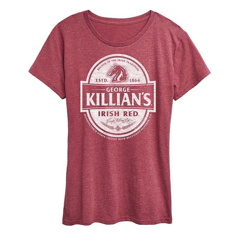 Womens Killians Label Graphic Tee Grey Dark Red Product Image