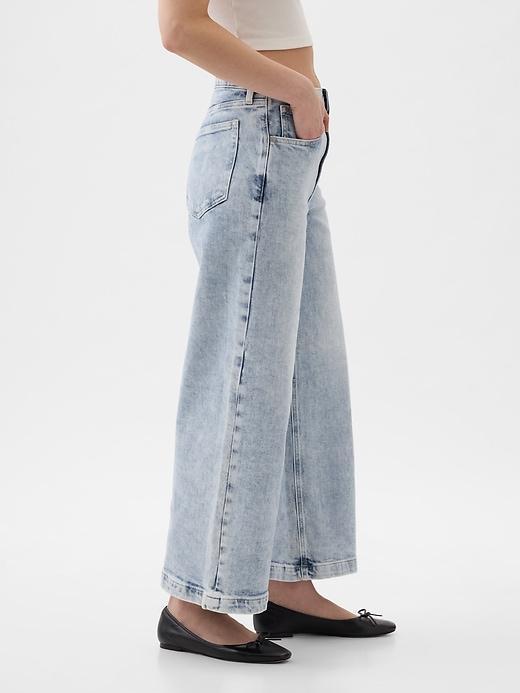 High Rise Stride Wide-Leg Ankle Jeans Product Image