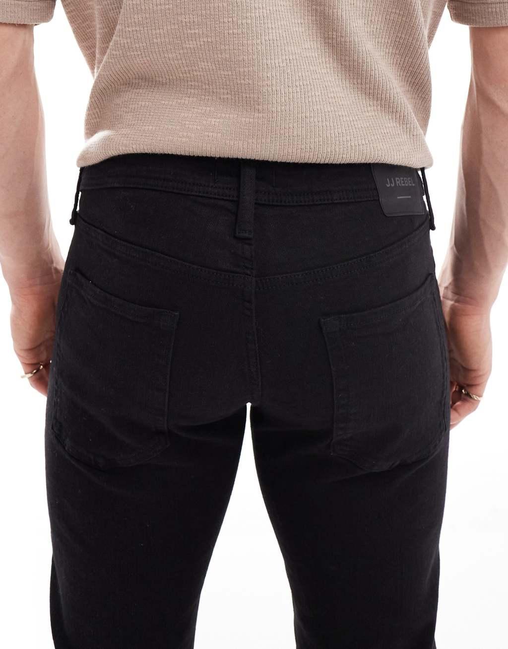 JJ Rebel luke slim fit jeans in black wash  Product Image