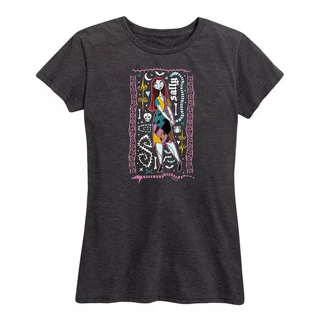 Disneys Nightmare Before Christmas Sally Womens Graphic Tee, Girls Grey Gray Product Image