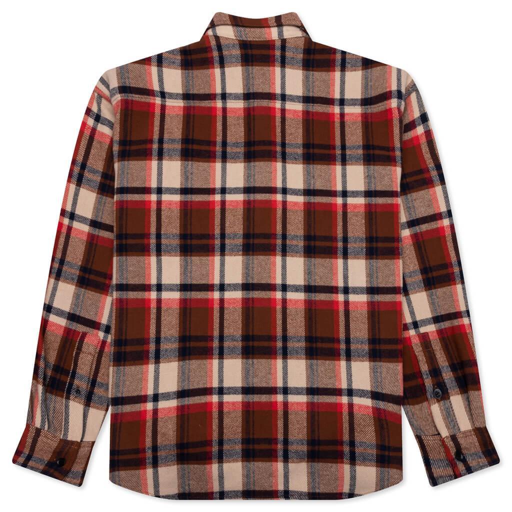 Bape Check Ape Head One Point Flannel Shirt - Red Male Product Image