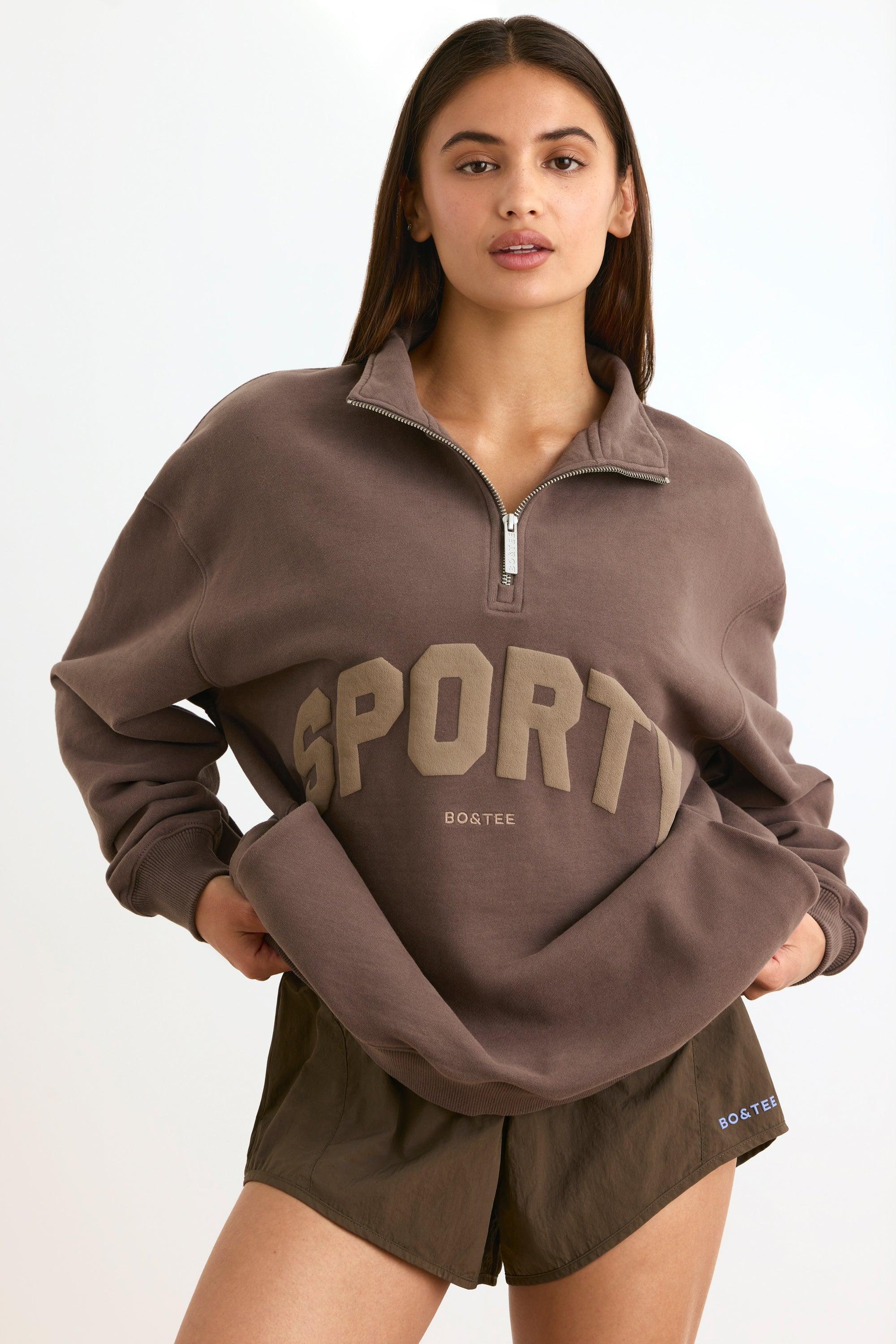 Quarter-Zip Sweatshirt in Espresso Product Image