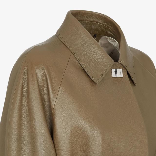 OvercoatGreen leather overcoat Product Image