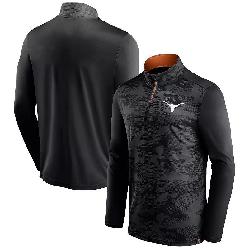 Mens Fanatics Black Oregon Ducks Depth Chart Camo Jacquard Quarter-Zip Jacket Product Image