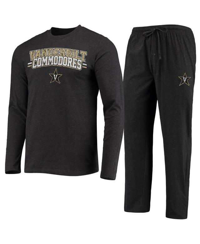 Mens Concepts Sport /Heathered Charcoal Vanderbilt Commodores Meter Long Sleeve T-Shirt & Pants Sleep Set Product Image