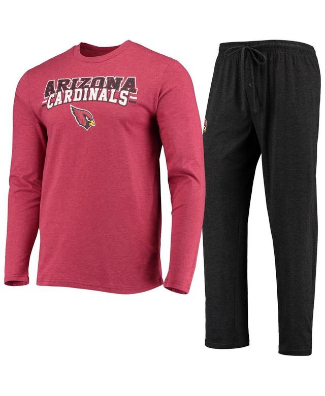 Mens Concepts Sport Black/Cardinal Arizona Cardinals Meter Long Sleeve T-Shirt & Pants Sleep Set Product Image