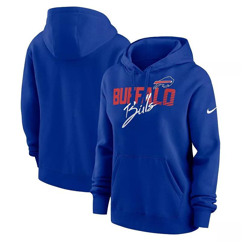 Womens Nike Royal Buffalo Bills Wordmark Club Fleece Pullover Hoodie Product Image