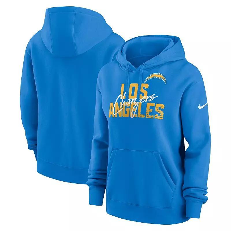 Womens Nike Powder Blue Los Angeles Chargers Wordmark Club Fleece Pullover Hoodie Product Image