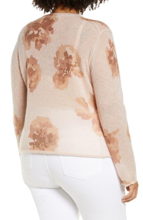 Plus Dahlia Print Alpaca & Mohair-blend Sweater In Beige Product Image