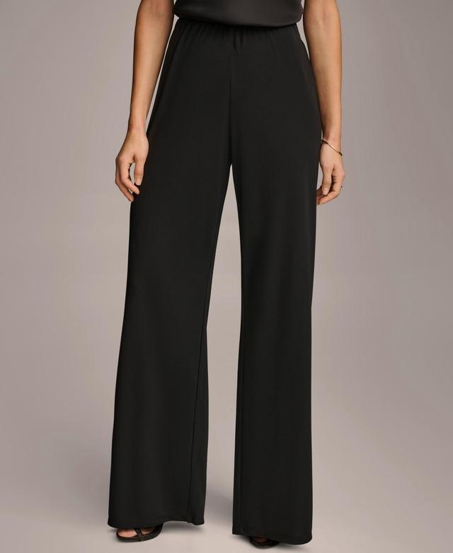 Donna Karan Womens Wide-Leg Jersey Pants Product Image