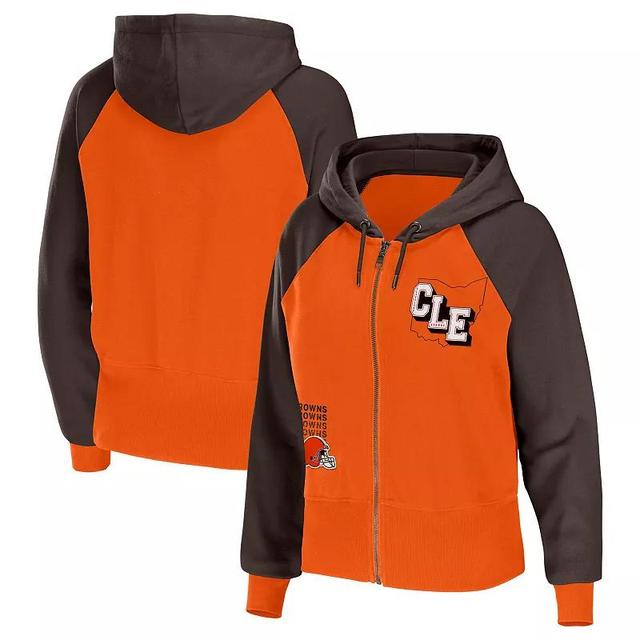 Womens WEAR by Erin Andrews Cleveland Browns Colorblock Lightweight Full-Zip Hoodie Product Image