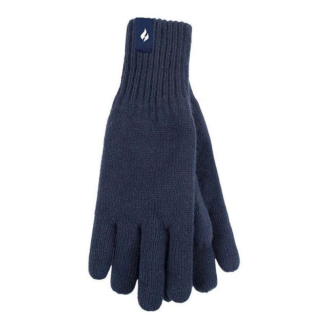 Mens Heat Holders Heatweaver Lined Flat Knit Gloves Blue Product Image