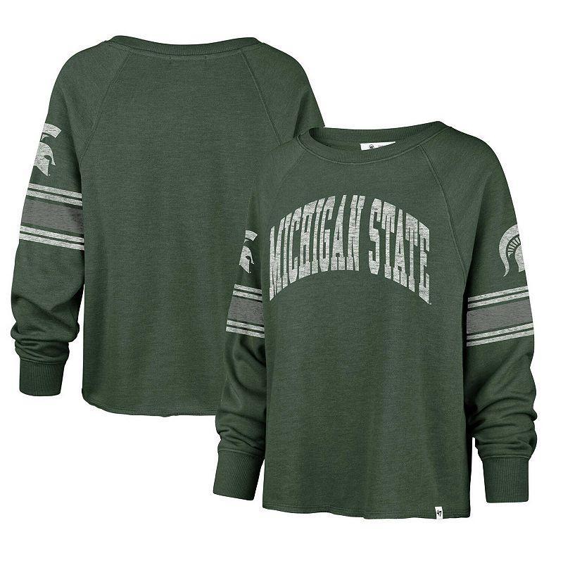 Womens 47 Michigan State Spartans Allie Modest Raglan Long Sleeve Cropped T-Shirt product image