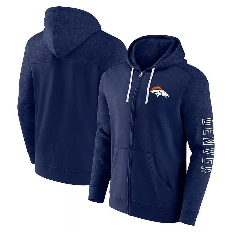 Mens Fanatics Branded Denver Broncos Offensive Lineup Hoodie Full-Zip Jacket Blue Product Image