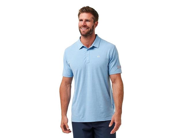 TravisMathew Texas Rangers The Heater Polo (Heather Heritage ) Men's Short Sleeve Knit Product Image