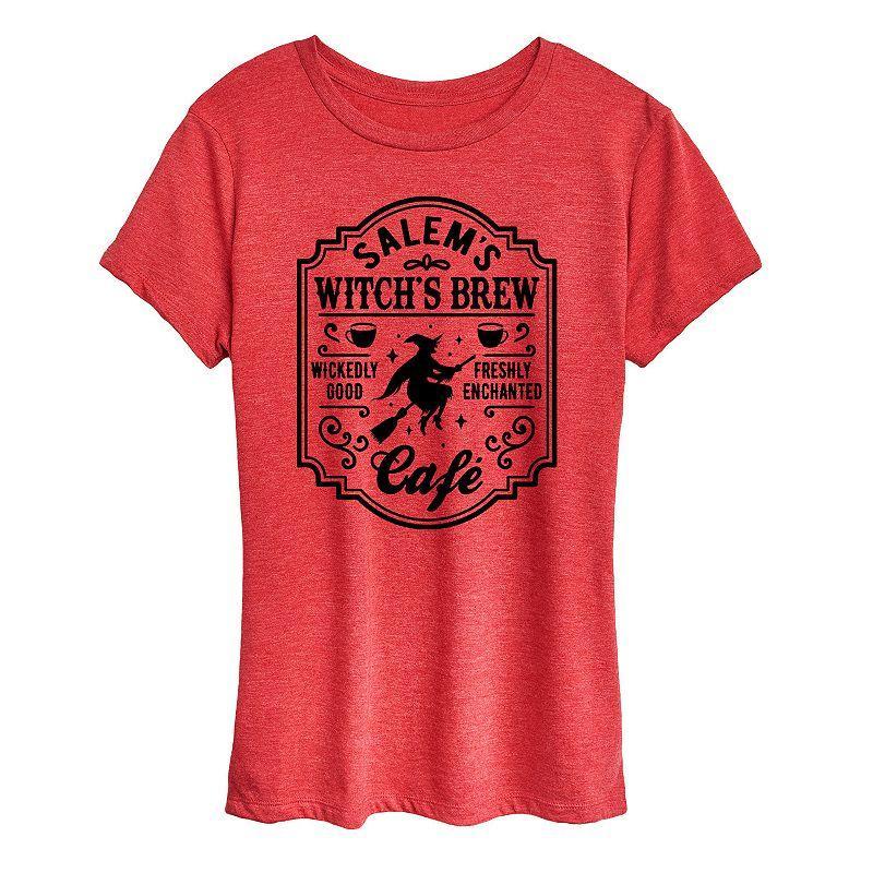 Womens Salems Witchs Brew Cafe Halloween Tee, Girls Product Image