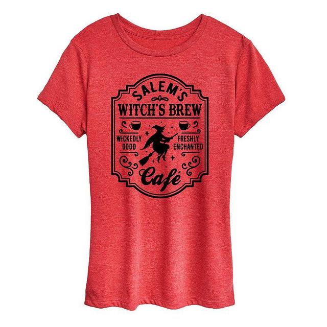 Womens Salems Witchs Brew Cafe Halloween Tee, Girls Product Image