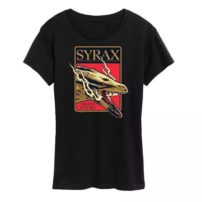 Womens House of the Dragon Syrax Badge Graphic Tee Blue Product Image