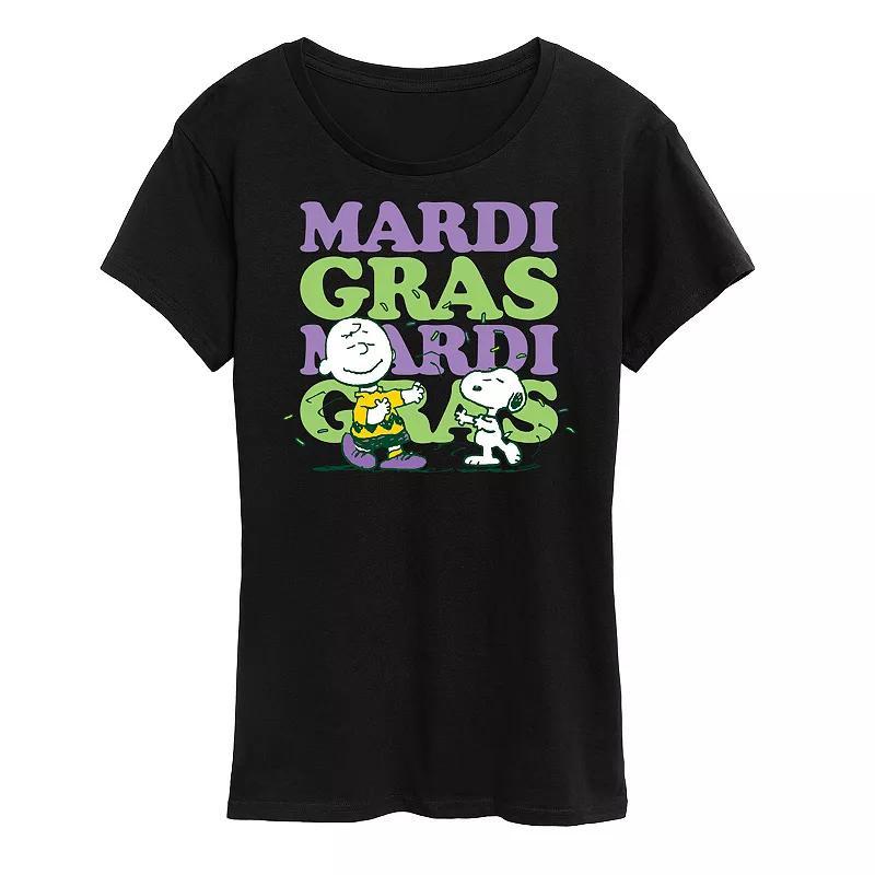 Womens Peanuts Mardi Gras Stack Graphic Tee Product Image