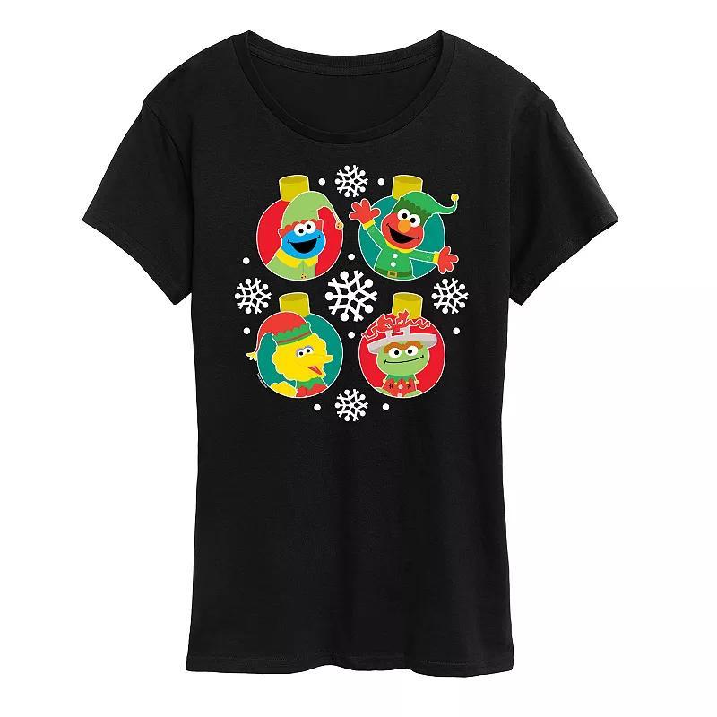 Womens Sesame Street Ornament Grid Graphic Tee, Girls Product Image