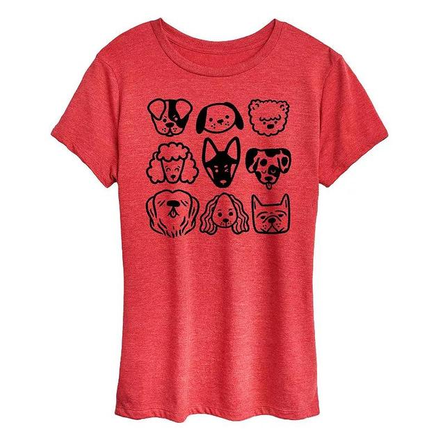 Womens Dog Faces Grid Graphic Tee Product Image