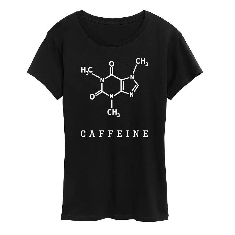 Womens Coffee Molecule Graphic Tee Grey Dark Red Product Image