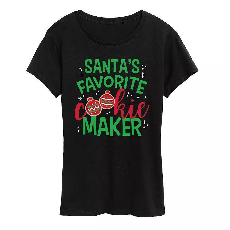 Womens Santas Favorite Cookie Maker Graphic Tee, Girls Product Image