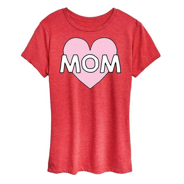 Womens Mom Heart Graphic Tee Product Image