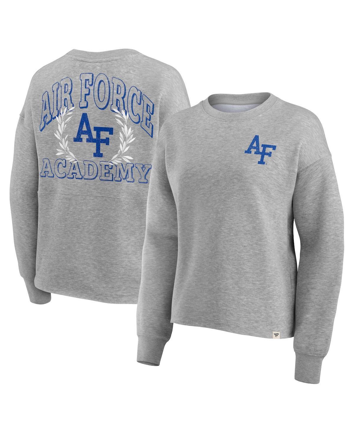 Womens Fanatics Heather Gray Air Force Falcons Ready Play Crew Pullover Sweatshirt Product Image