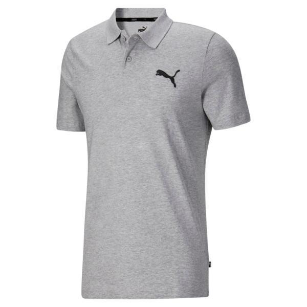 PUMA Essentials Men's Heather Polo in Light Grey Heather Product Image