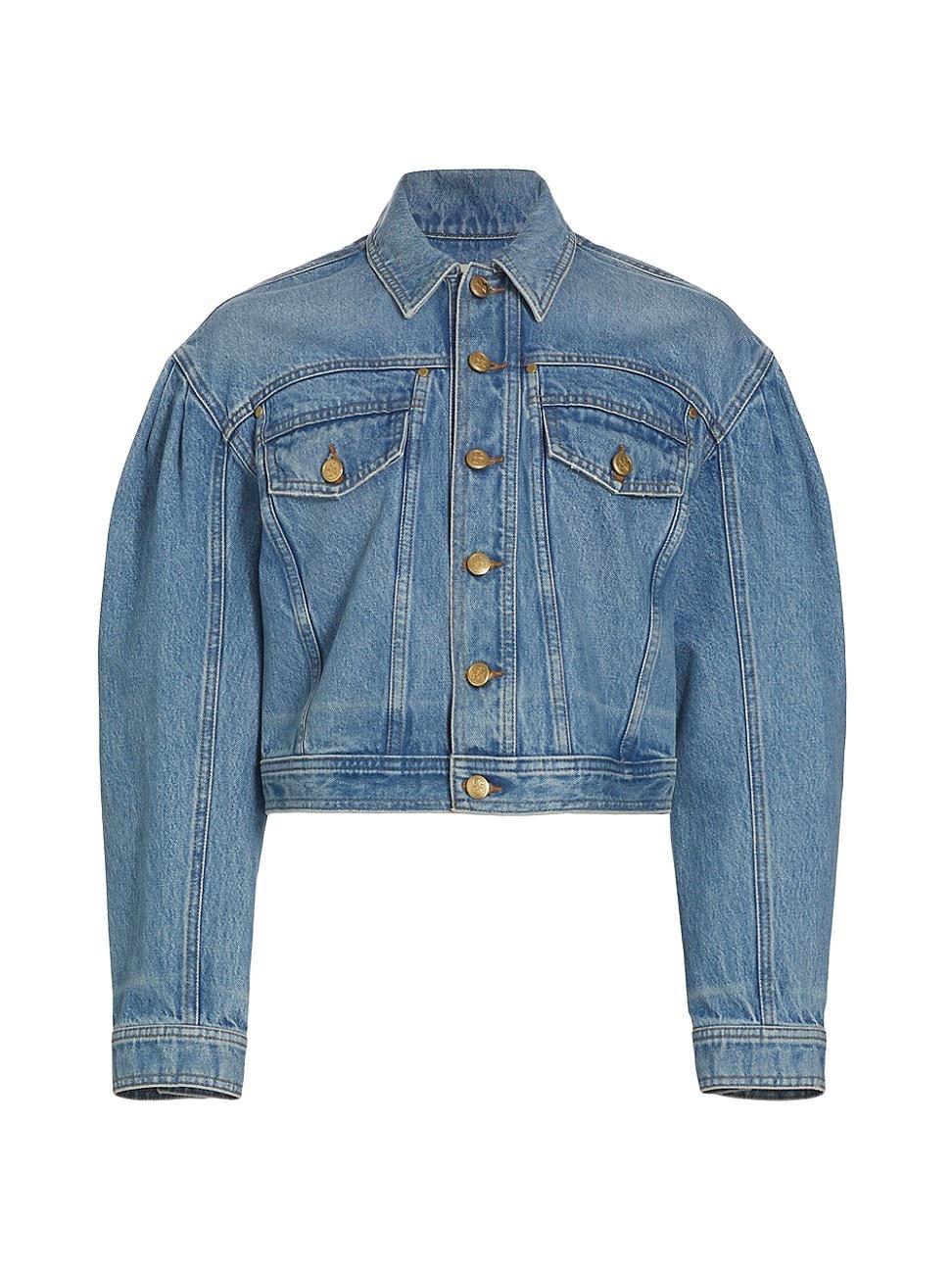 Womens Cosette Cropped Denim Jacket Product Image