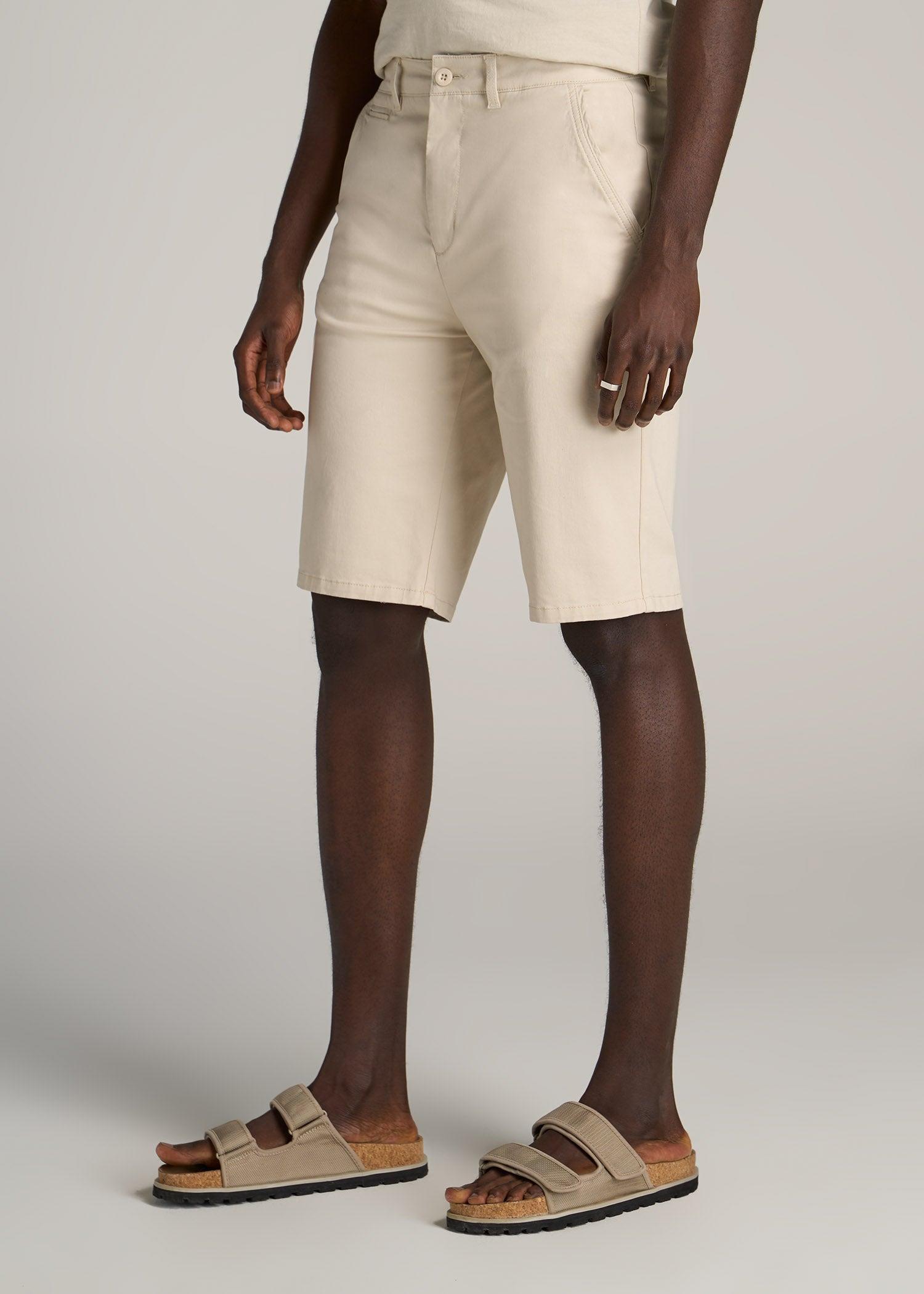 Chino Shorts for Tall Men in Soft Beige Male Product Image