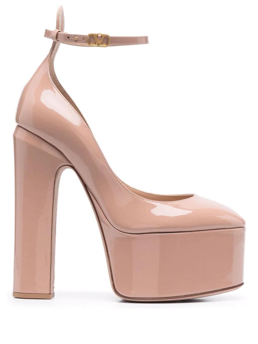 VALENTINO GARAVANI Tan-go Patent Leather Pumps In Rose Cannelle Product Image