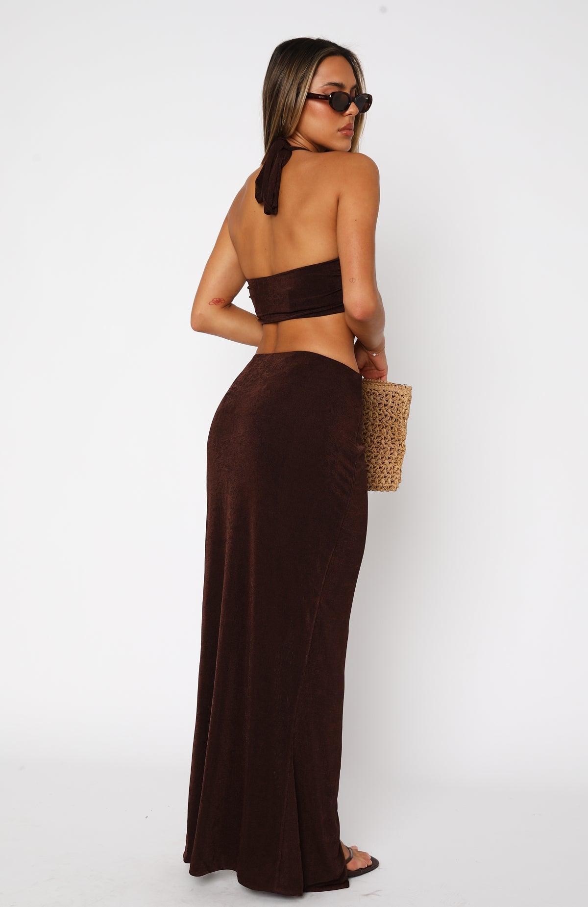 Te Amo Maxi Skirt Chocolate Product Image