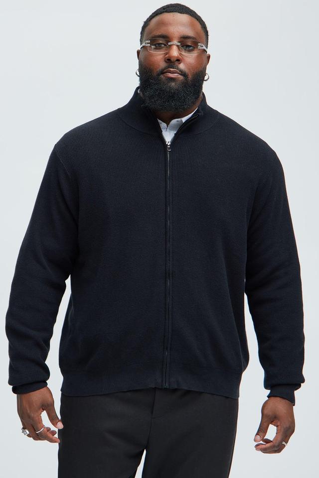 Shawn Full Zip Sweater - Black Product Image