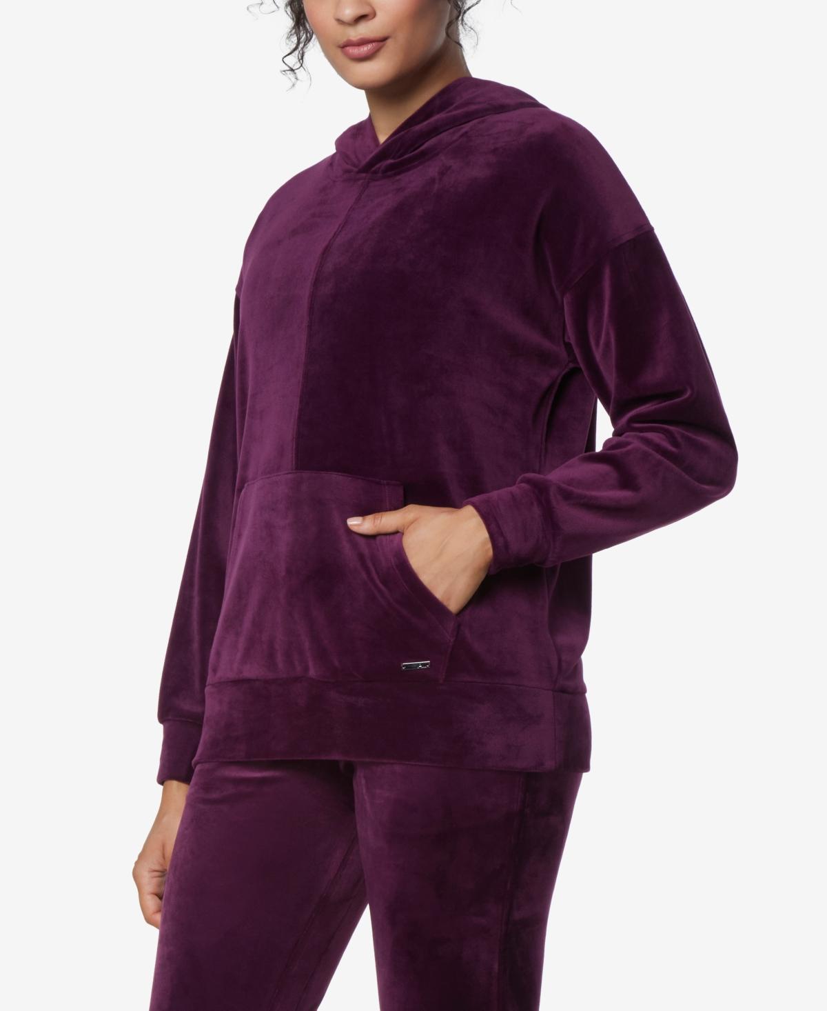 Andrew Marc Sport Velvet Knit Long Sleeve Kangaroo Pocket Hoodie product image