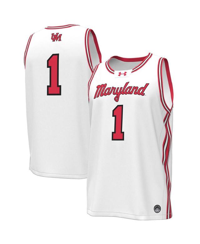 Mens Under Armour #1 Maryland Terrapins Throwback Replica Basketball Jersey Product Image