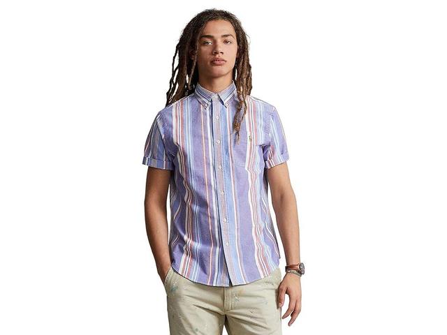 Polo Ralph Lauren Classic Fit Striped Oxford Shirt (Navy/White ) Men's Clothing Product Image