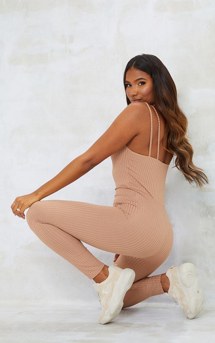 Camel Rib Double Strap Jumpsuit Product Image