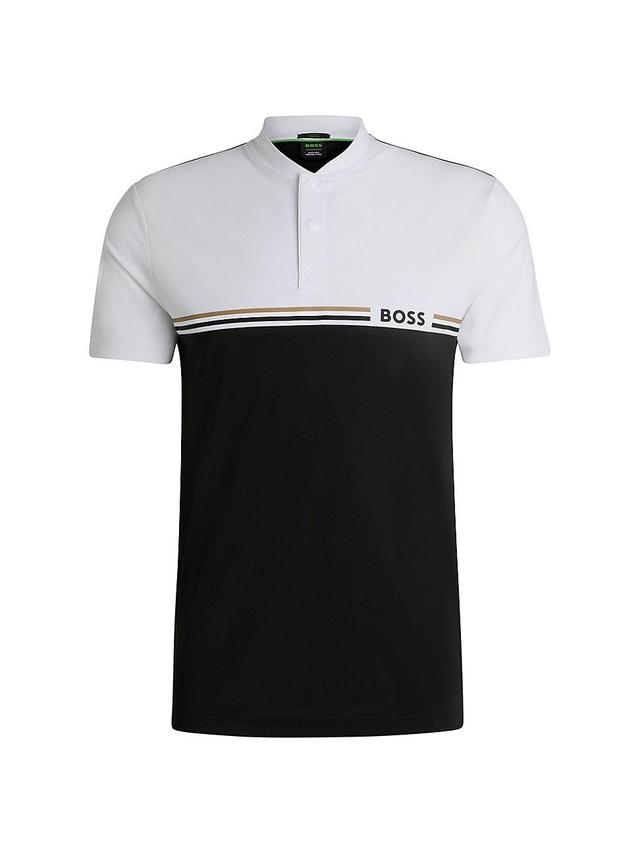 Boss by Hugo Boss Mens Boss X Matteo Berrettini Slim-Fit Bomber Collar Polo Shirt Product Image