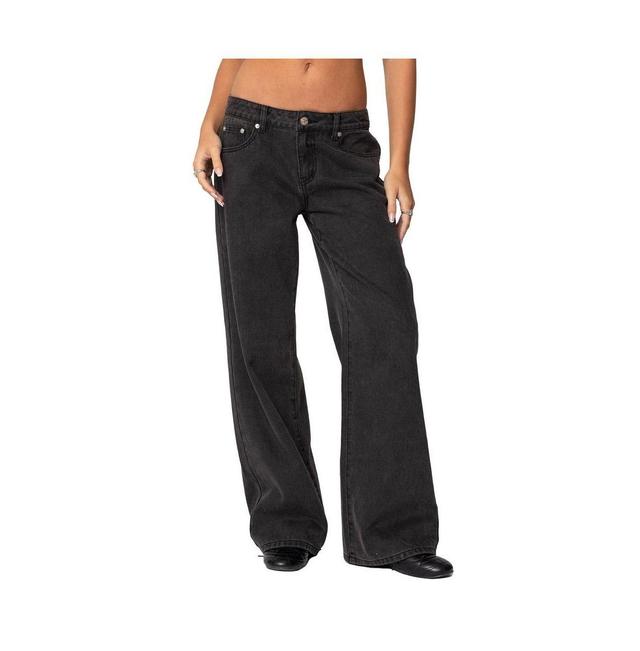 Edikted Womens Bow Pocket Relaxed Jeans Product Image