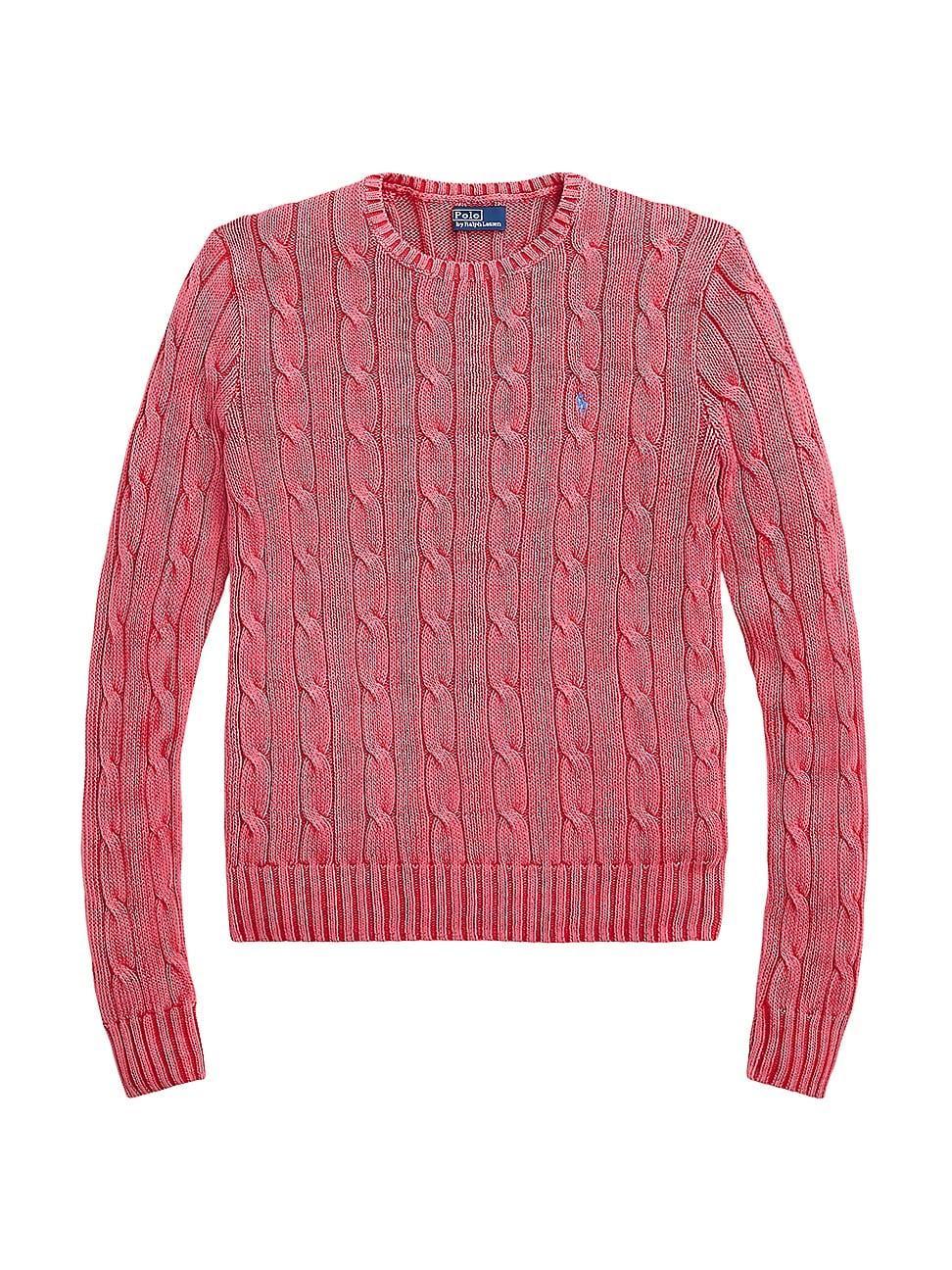 Womens Julianna Cotton Textured Cable-Knit Sweater Product Image