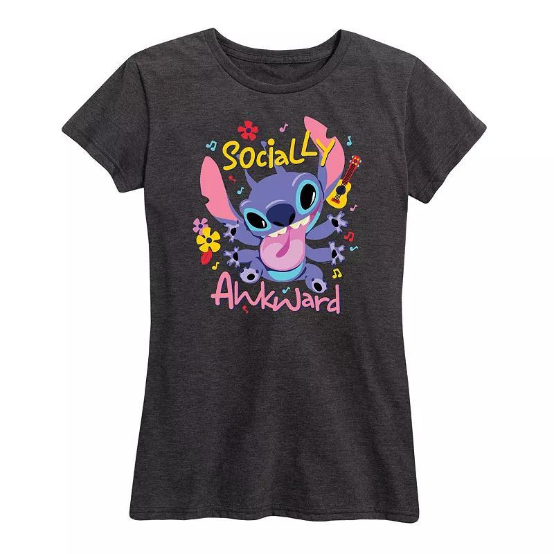 Disneys Lilo & Stitch Womens Socially Awkward Graphic Tee Product Image