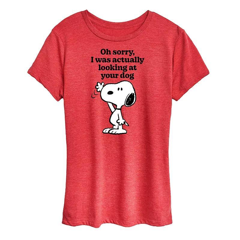 Womens Peanuts Snoopy Looking At Your Dog Graphic Tee Product Image