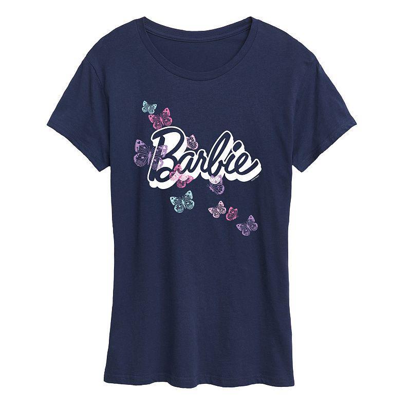 Womens Barbie Butterfly Logo Graphic Tee, Girls Blue Product Image