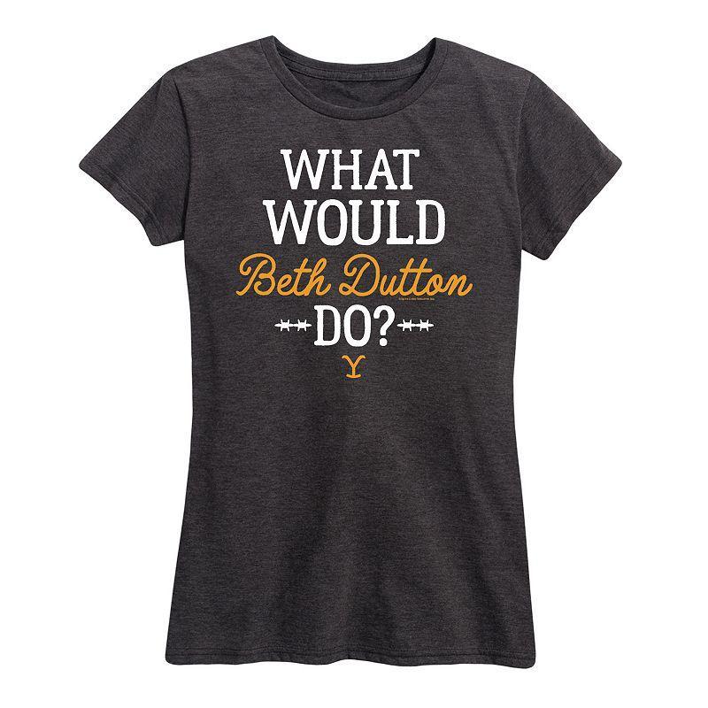 Plus Yellowstone What Would Beth Do Graphic Tee, Womens Heather Grey Product Image