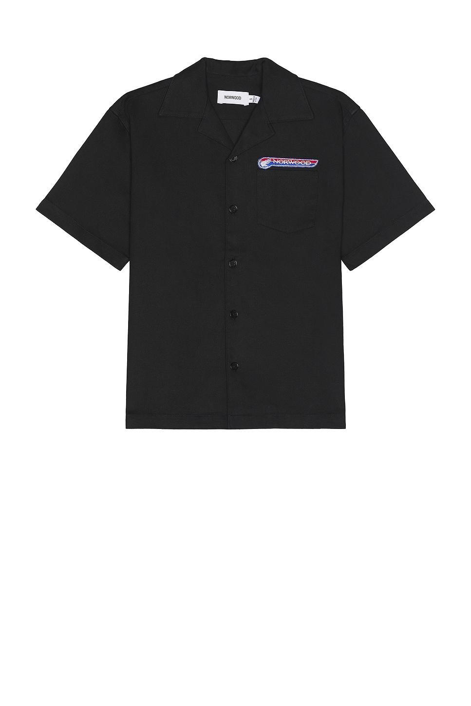 Norwood Pit Crew Button Down Shirt Black. (also in L). Product Image