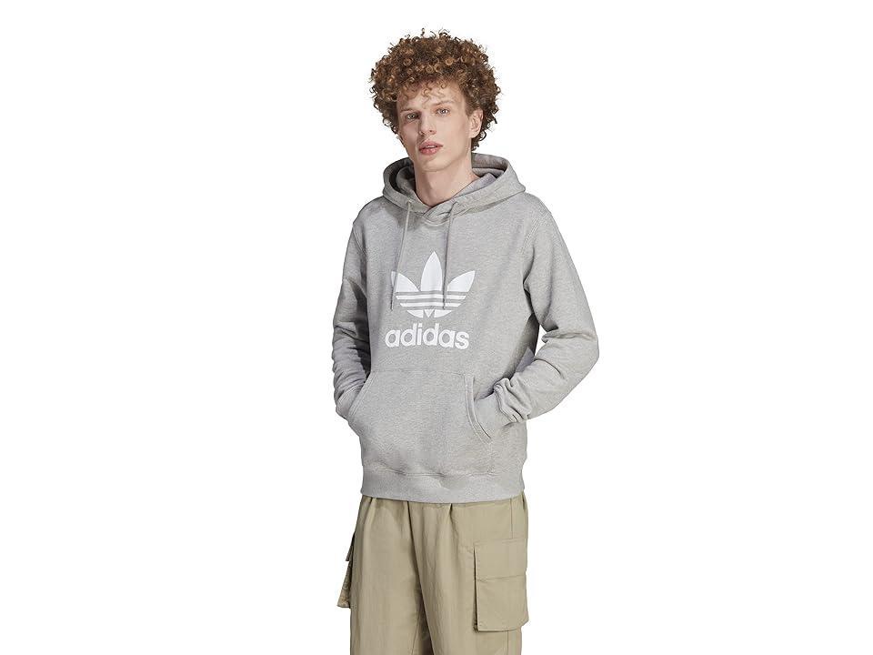 adidas Originals Mens adidas Originals Big Trefoil Pullover Hoodie - Mens White/Grey Product Image