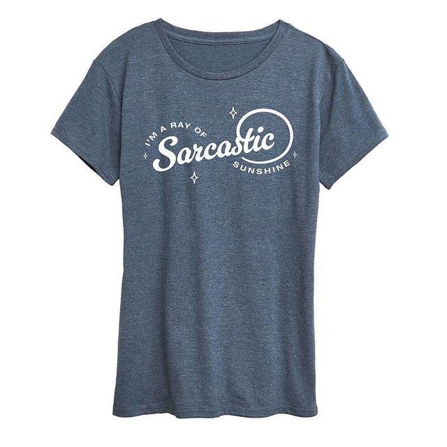 Womens Ray of Sarcastic Sunshine Graphic Tee Heather Grey Product Image