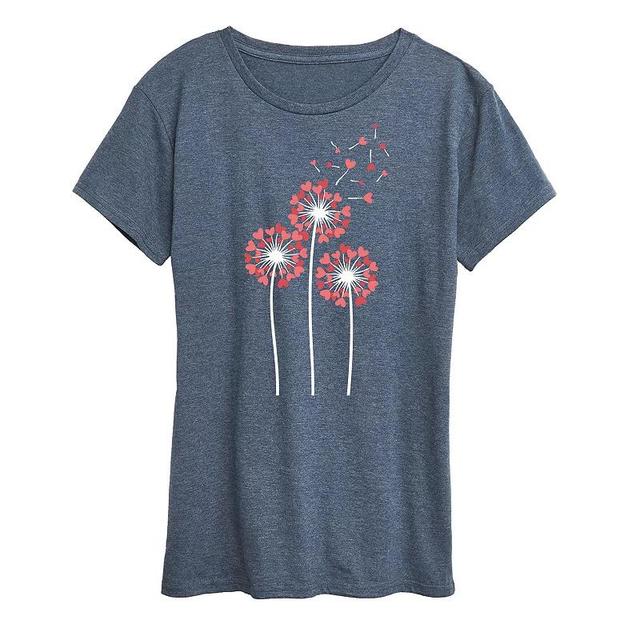 Womens Dandelion Heart Group Graphic Tee Med Blue Product Image